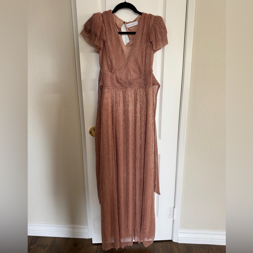 Petal & Pup Shimmering Copper Maxi Cressida Dress